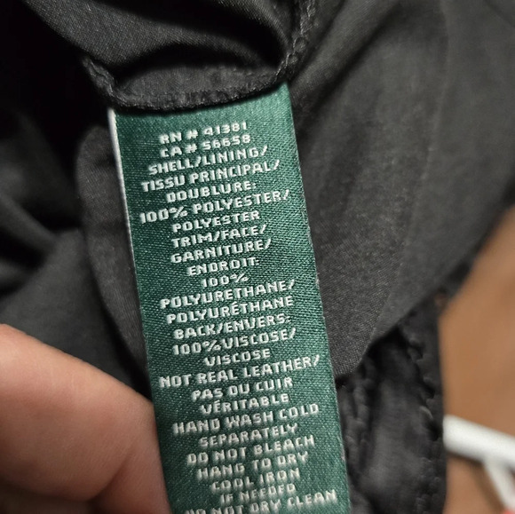 LRL Textured Chevron Scuba Sheath Dress, Vegan Leather Trim, Cage Neck, EUC! - Picture 14 of 14